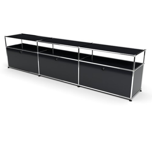 TV-Board 1x3 mit 3 Klapptüren, mit Ablage