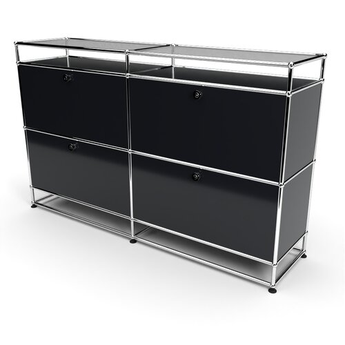 Sideboard 2x2 mit 4 Klapptüren, mit Glasablage