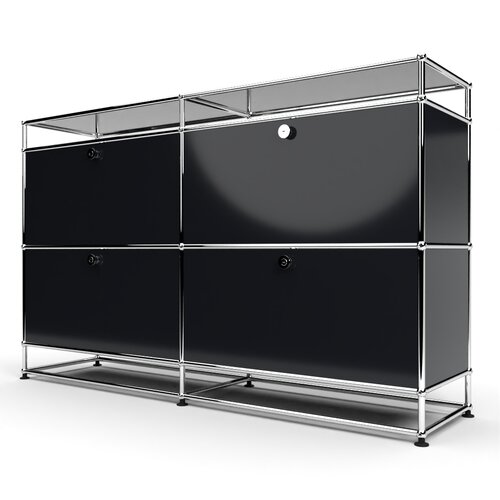 Sideboard 2x2 mit 4 Klapptüren, mit Glasablage