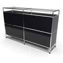 Sideboard 2x2 mit 4 Klapptüren, mit Glasablage